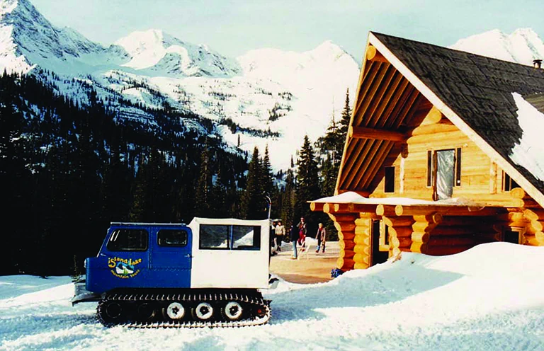 Bear Lodge and the first snowcat · Island Lake heritage archive