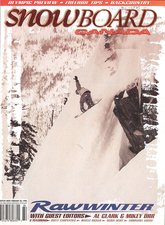Snowboard Canada magazine cover from Island Lake’s archive