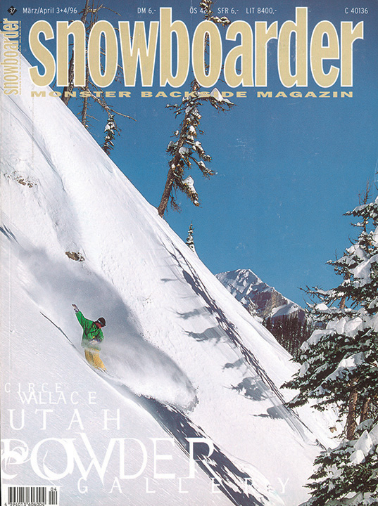 Snowboarder — March/April 1996 magazine cover from Island Lake’s archive