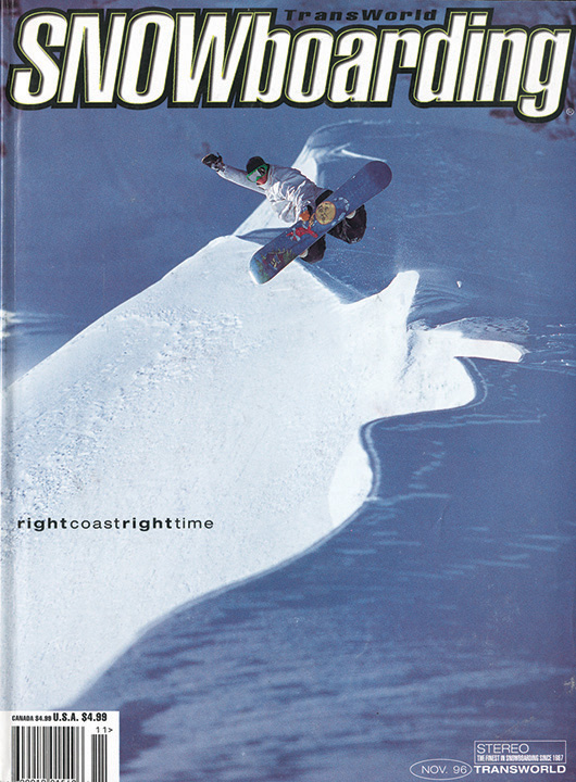 TransWorld Snowboarding — November 1996 magazine cover from Island Lake’s archive