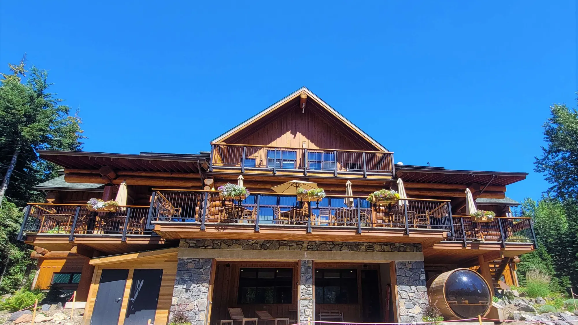 Tamarack Lodge beneath the mountains
